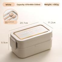 Wheat Straw Bento Box With Partition For Microwave Heating And Office Use