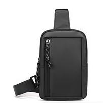 Solid Color Male Shoulder Bag Side Sling Man Phone Bag Fashion Men Chest Bag  Travel juoda