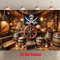 2D plane 1-piece pirate treasure cave photography background suitable for indoor/outdoor use suitable for birthdays 47.2x31.5inch/120*80cm