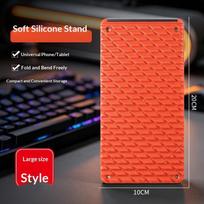 Flexible Transformable Silicone Phone Stand Foldable Portable Laptop Holder for Home Office Desktop oranžinė