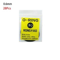 200 vnt./rinkinys Storis 0,5 mm/0,6 mm Laikrodžio galinio dangtelio guminiai remonto įrankiai O-žiedas Tarpinė Guminis O-žiedas 28Pcs 0.6mm