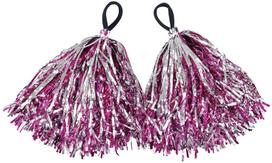 Artec Floating Hand Free Pom Pom Pink Silver Dance Sports large sidabras