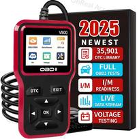 V500 Universali OBD2 automobilio diagnostikos priemonė su ekrano ekranu tiksliam gedimų aptikimui ir dekodavimui juoda