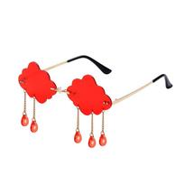 Funny Cloud Shaped Steampunk Sunglasses Disco Glasses Clouds Tassel Sunglasses Rimless Sunglasses