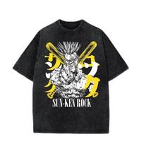 Sun-Ken Rock Washed T Shirt Men Ken Kitano Graphic Vintage Men's Cotton T-shirt  Anime Casual Street Tops Clothing S