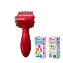 4In1 Head Massager Electric Massage Roller Pounding Vibration Hammer Massage Relaxation Head Roller Comb Scalp Massage Hammer raudona