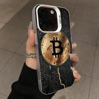 Luxury Bitcoin  Phone Case For  Mi 14T 14 3 12T 13T Pro 11 Lite 5G NE POCO M6 F6 F5 X6 M6 Electroplate Silver IMD Cover For Poco X6 Pro