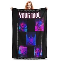 KPop Demon Hunters Huntrix Blankets Flannel Autumn/Winter  Portable Soft Throw Blankets for Bedding Couch Bedspreads 70x100cm(27x39in)