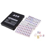 Mini Mahjong Set 144 Acrylic Tiles Professional Mahjong Game Kit for Travel Card Games and Gift auksas