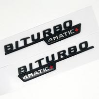 2 vnt. Automobilio raidės Sparno apdailos ženklelis BITURBO 4MATIC Plus Emblema Lipdukas Mercedes AMG C43 E43 GLE43 GLC43 W205 W213 Priedams 4MATIC P Gloss Black