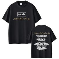 O-Oasis Live 25 Tour Marškinėliai Vyrams Moterims Gotikiniai Derliaus Viršutinė dalis Marškinėliai Vyriški Aukštos Kokybės Trumpomis Rankovėmis Marškinėliai#Spalva(3) S juoda