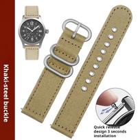 Quick release men watchband For Hamilton Khaki Field SEIKO Casio Canvas watch strap 20 22mm Army green gray blue nylon wristband 22mm gray