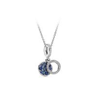 Pandora 925 Silver Blue Night Necklace Set Women necklaces ZT1115 Box