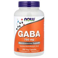 Now Foods GABA 750mg Veg Capsules, 200 Count 200 pcs - 1 ea