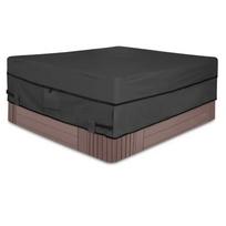 Universalus kvadratinis karšto kubilo dangtis SPA baseino vonios dangtis 210D vandeniui atsparus sidabru dengtas Oksfordo audinys Baldų apsauga nuo dulkių 193x193x51cm juoda