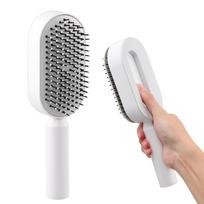 Hair Comb Customized Logo Hair Straightener Brush Scalp Massager Brush Silicone Self Cleaning Detangling Hair Brush balta