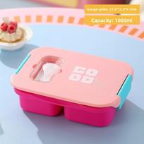 Modern Minimalist Lunch Box With Three Compartments And Microwaveable Design For Students rožinė