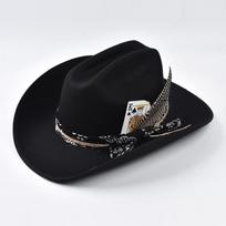 Handmade Western Cowboy Hat for Women Vintage Big-edge Cowgirl Hat Men's Gentleman Cloche Church Caps Can Be Adjusted juoda