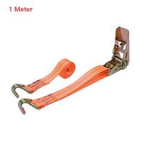 Heavy Duty Ratchet Tie Down Straps 1000LBS Load Capacity Anti-Scratch Hooks for Truck Luggage Securing 1 Meter