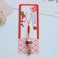 Cartoon Maneki Neko Pendant Car Keyring Phone Strap Ornaments Kawaii Lucky Cat Keychain  Couple raudona