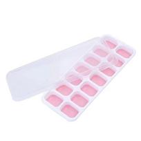 14 Grid Ice Cube Tray Silicone Easy Release Silicone Mold Stackable With Lid Square Ice Cube Tray Kitchen Accessories rožinė