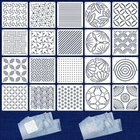 20 vnt./25 vnt. Geometrinio rašto Sashiko trafaretų rinkinys Rankų darbo daugkartinio naudojimo Sashiko siūlų rinkinys „Pasidaryk pats“ PET Patchwork trafaretas Pradedantiesiems