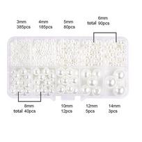 „ABS Pearl Beads DIY rinkinys – 10 dydžių, 10 tinklelių (3-14 mm) Rankų darbo aksesuarai