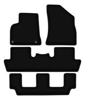 BASIC juodi veliūriniai kilimėliai grindims: Peugeot 5008 I 7 vietos (2009-2017 m)