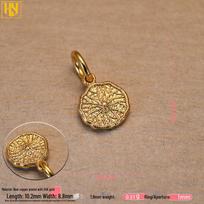 24K Gold Lotus & Persimmon Pendant Bracelet Necklace DIY Accessories
