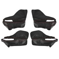 Interior Door Armrest Panel Trim Cover Microfiber Leather fit for Jeep Renegade 2015 2016 2017 Black With Red Lines