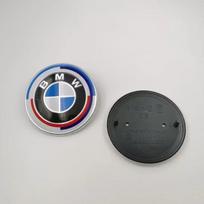 Karštas produktas 82 mm priekinis gaubto emblema BMW lenktynių trasai Juodas baltas logotipas 74 mm galinis ženklelis 1pcs74mm