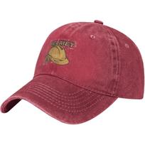 Construction Safety Helmet Vintage Baseball Cap Adjustable Cotton Workwear Casual Hat Can Be Adjusted raudona