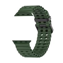 Ocean Strap for apple watch 10 Band 44mm 45mm 41mm 49mm 42mm 46mm silicone correa bracelet iWatch series 5 7 6 3 se 8 Ultra 2 9 S10-46 42 44 45 49mm armijos žalia spalva