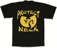 Wu-Tang Clan Protect Ya Neck T-Shirt Black with Gold Logo Design Hip-Hop Graphic Tee XL