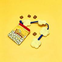 Pet Smell Popcorn Toy Sound Paper Hidden Food Bag Dog Puzzle Solving Enigment Multi-Holiday (as the picture,Standard)