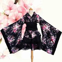 Sexy Kimono Japanese Style Girls Robe Lolita Maid Dress for Women Party Dance JP Anime Cosplay Costumes S juoda