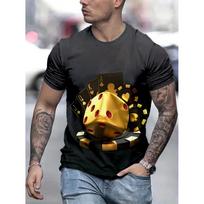 Žaidimo kortų rašto T-shirt vyrams Pokeris 3D spausdinimo trumpomis rankovėmis Vasaros mados kasdieniai marškinėliai Streetwear laisvi apvalios kaklo marškinėliai XXS