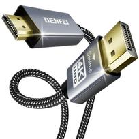 Benfei Kabel 4K Displayport 1.2 Do Hdmi 1.4 Jednokierunkowy 0,9 M Szary pilka spalva