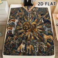 1Pc 2D FLAT Kaleidoscope Dog Print Flannel Blanket,High quality Comfortable for All Seasons,Home Decor,Warmth and Comfort,Perfect for Christmas Gifts 80cm x 120cm