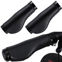 Mellbo Bicycle Handle Grip Mountain Bike Cross Bike PU Leather 13.7cm juoda