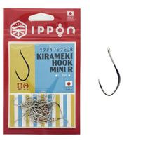 IPPON (1 piece) Glitter hook mini R with ring Nickel M size sidabras
