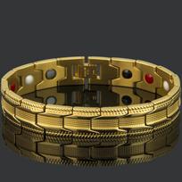 4 viename magnetinė apyrankė vyrams, moterims, prabangūs aukso spalvos 316 l nerūdijančio plieno, 13 mm pločio ant rankų grandinėlės papuošalų priedai 19CM auksas