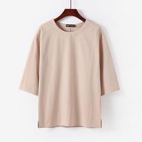 Three-quarter Sleeve T-shirt Chinese Style Men's Loose Trend Casual Tang Suit Hanfu Half-sleeved T-shirt Top XS abrikosas