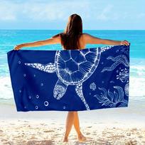 Sea Turtle Beach Towel, Soft Microfiber Quick Dry Bath Towel Lightweight Absorbent for Travel Camping Vacation Swim W30*H60(CM)