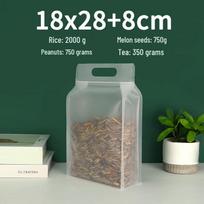 Transparent Stand-Up Frosted Handle Sealing Bags