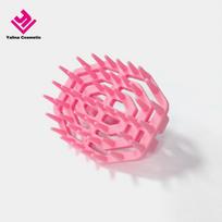 Custom Logo Silicone Scalp Massager Brush Head Scrubber Silicone Hair Brush rožinė