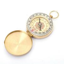 Pure Copper Compass G50 Pocket Watch Retro Clamshell Compass Outdoor Mountaineering Multi-function with Cover Luminous auksinė