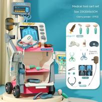 Luxury Simulation Medical Table Set Medical Trolley Puzzle Doctors Nurses Injection Play House  Simulated Medical Kit Gift Toy