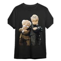 Vyriški juodi Statler ir Waldorf marškinėliai iš „The Muppet Show“ Linksmi trumpomis rankovėmis XXXXL