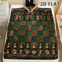 1Pc Chess Print Flannel Blanket,High quality Comfortable for All Seasons,Home Decor,Warmth and Comfort,Perfect for Christmas Gifts 80cm x 120cm